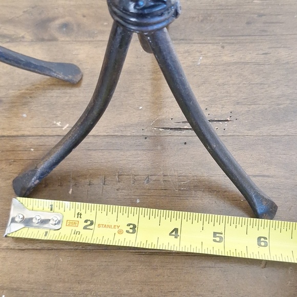Wrought Iron And Brown Wicker Candle Holders Set Of 2